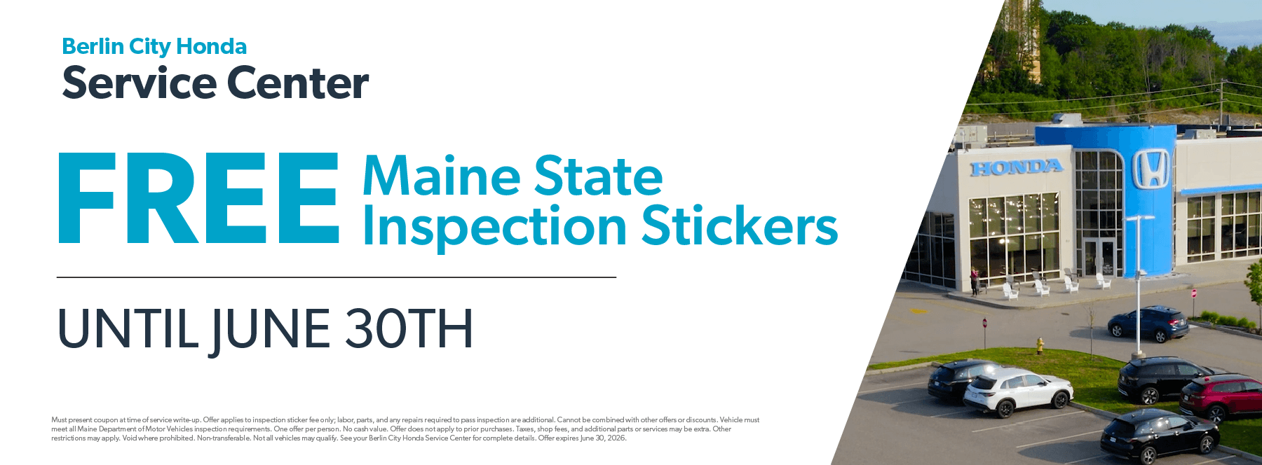 Free Maine State Inspection Stickers until June 30th 2026