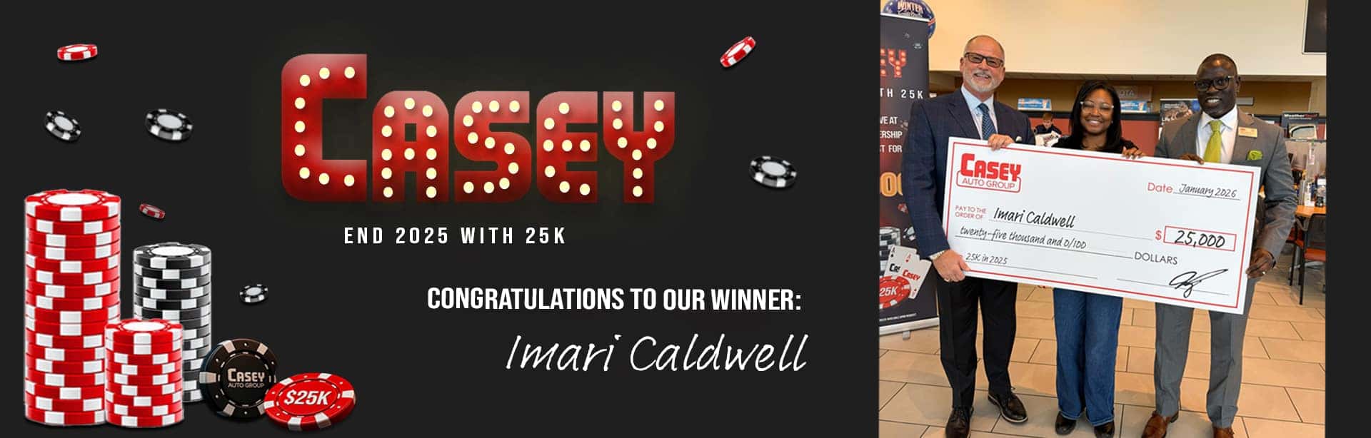 Congratulations to our $25,000 Winner Imari Caldwell