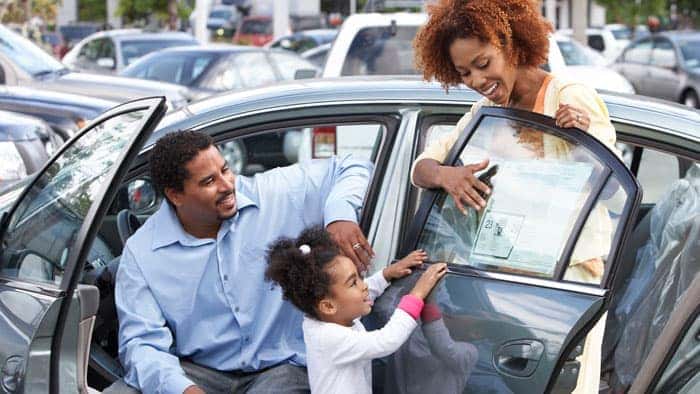 A family shopping for a car