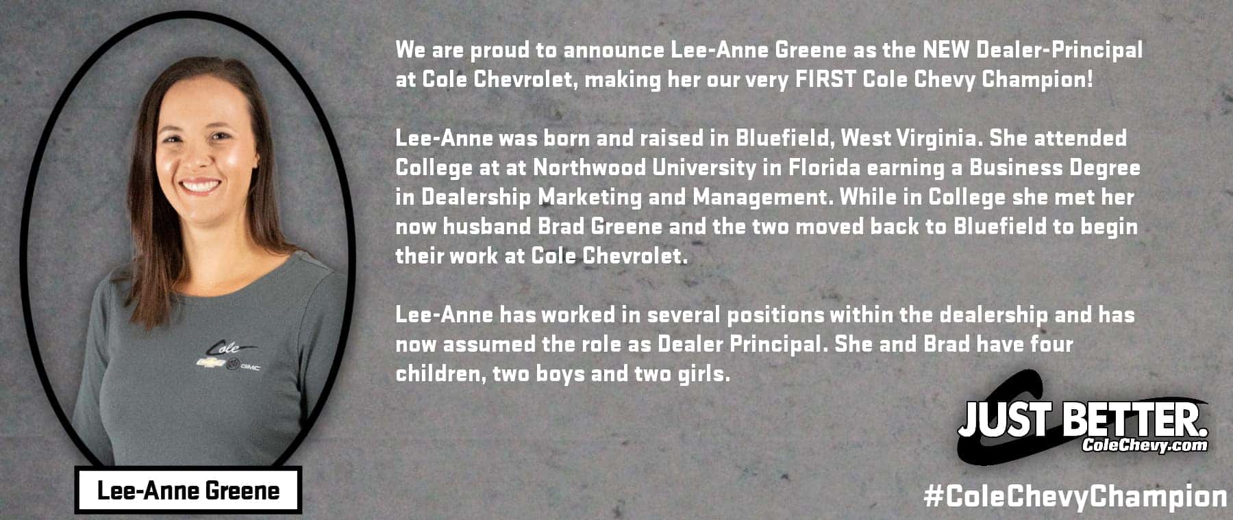 Cole Chevy Champion – Lee-Anne 1