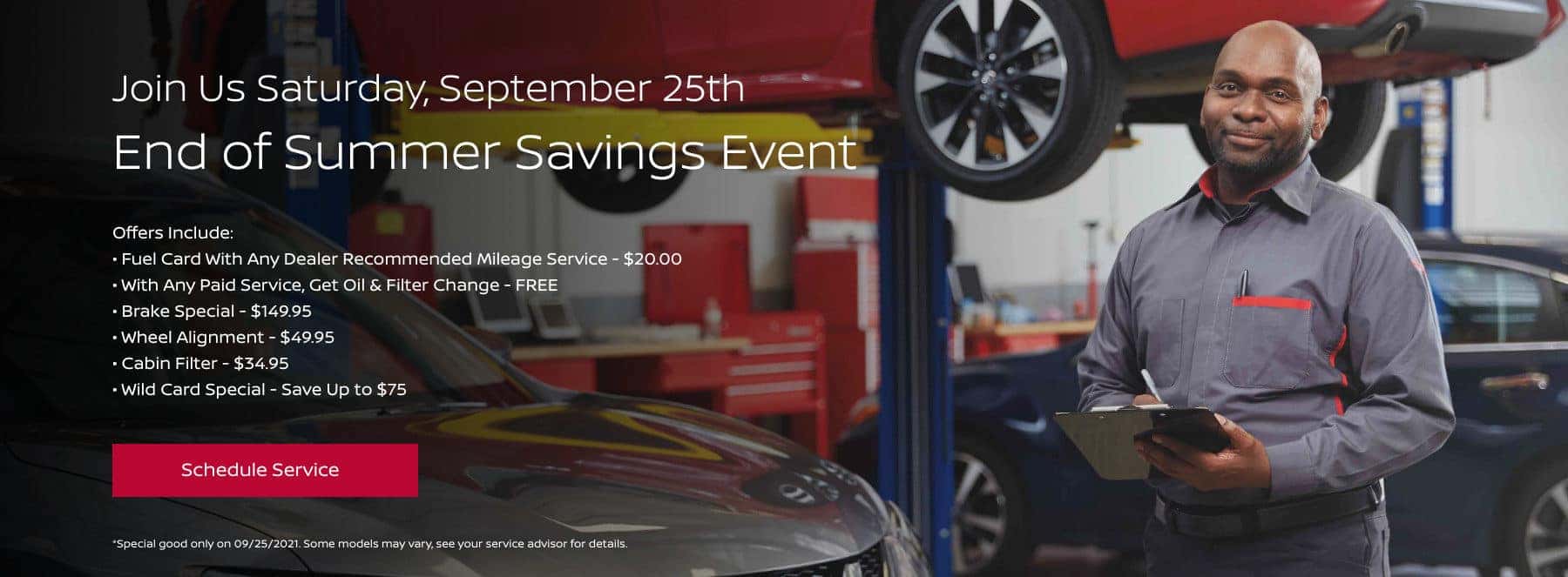 End of Summer Savings Event