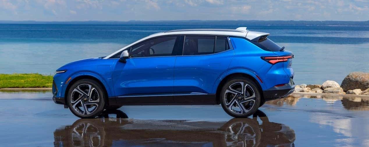New Chevy Equinox EV is parked on the beach.