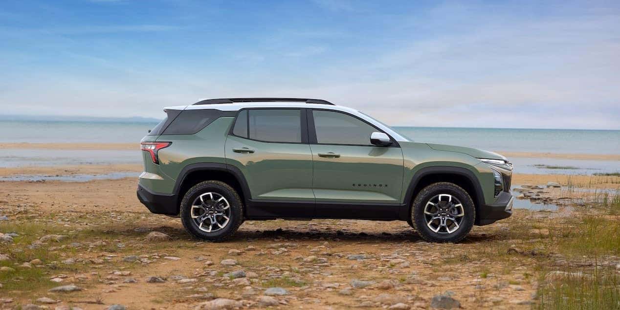 2025 Chevy Equinox parked on the beach shore