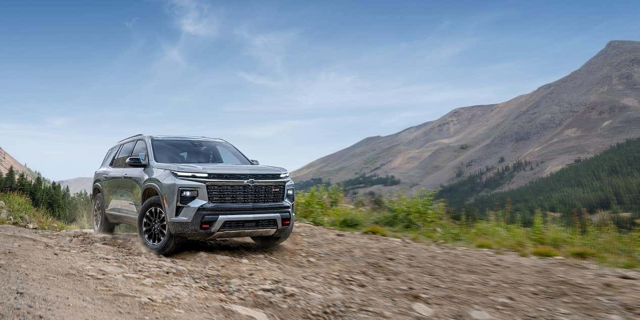2025 Chevy Traverse driving on a mountain road