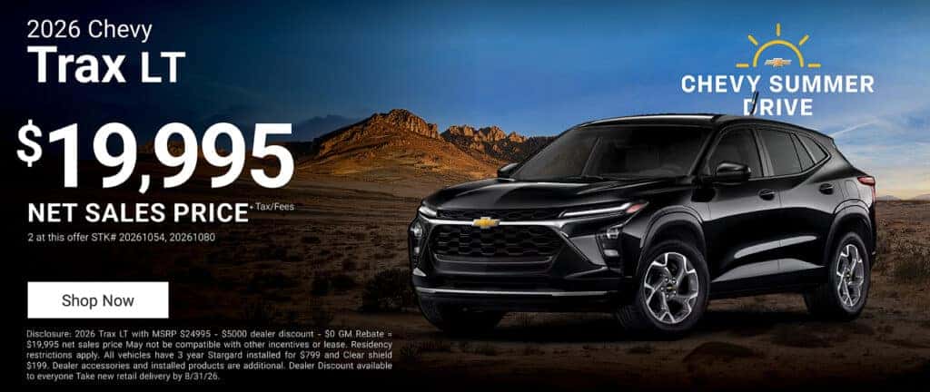 2026 Trax LT $19995 net sales price