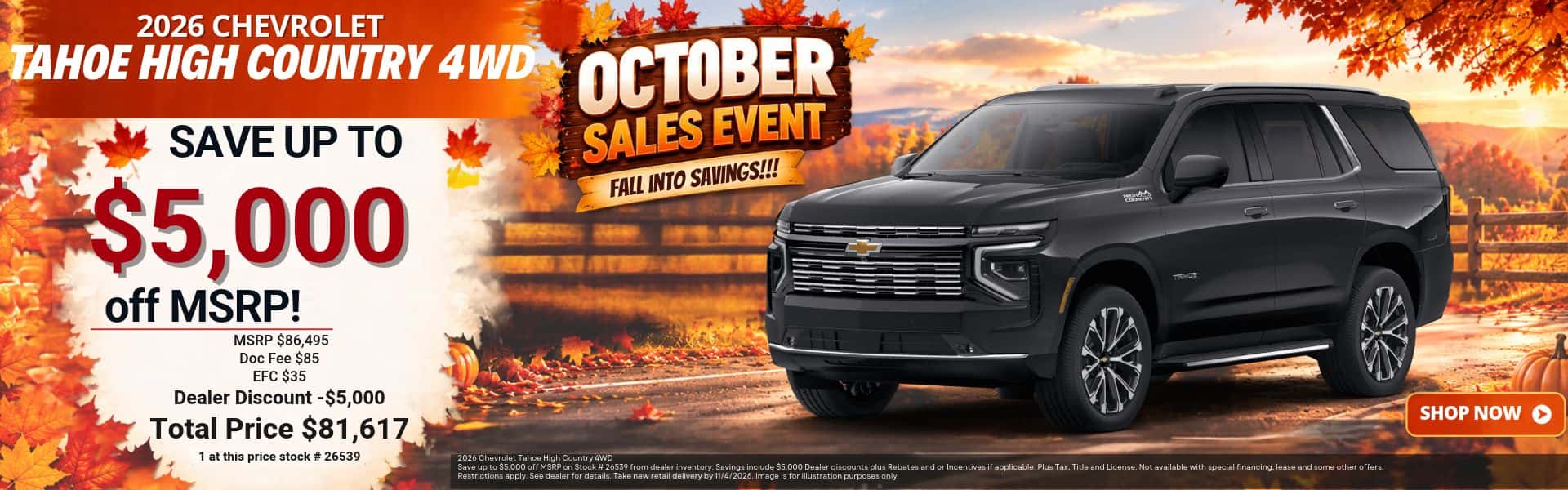 Revised Tahoe Deals for HB