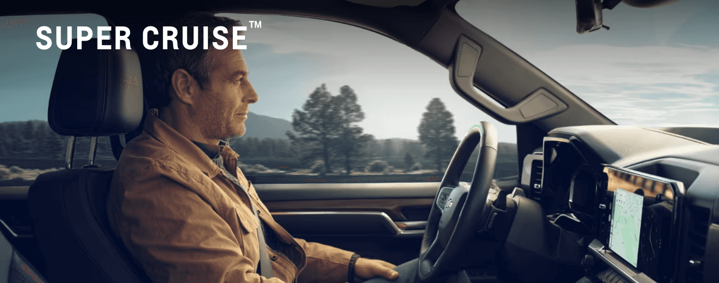 Someone driving hands-free with Super Cruise