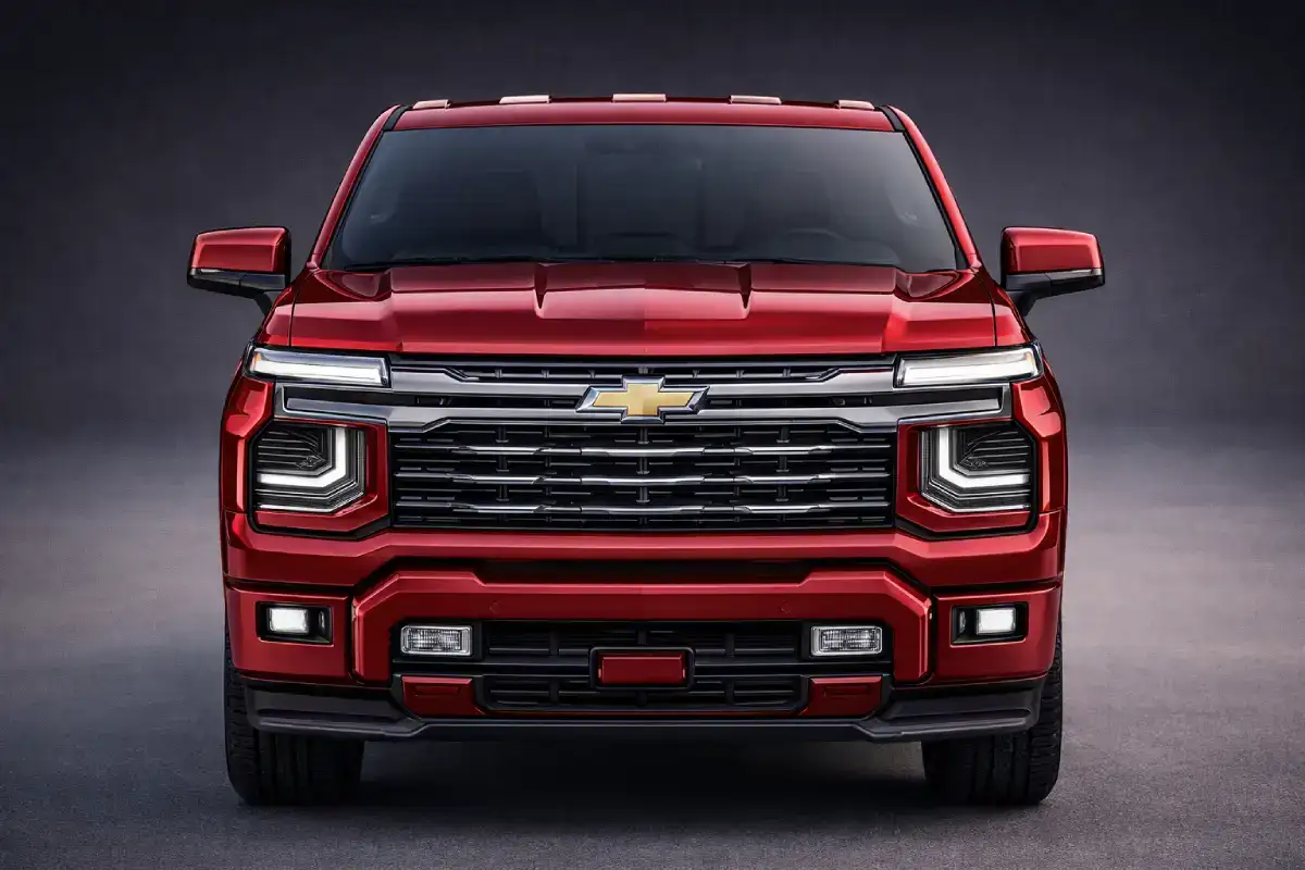 Camouflaged next-generation 2027 Silverado prototype with redesigned front end and updated lighting signature