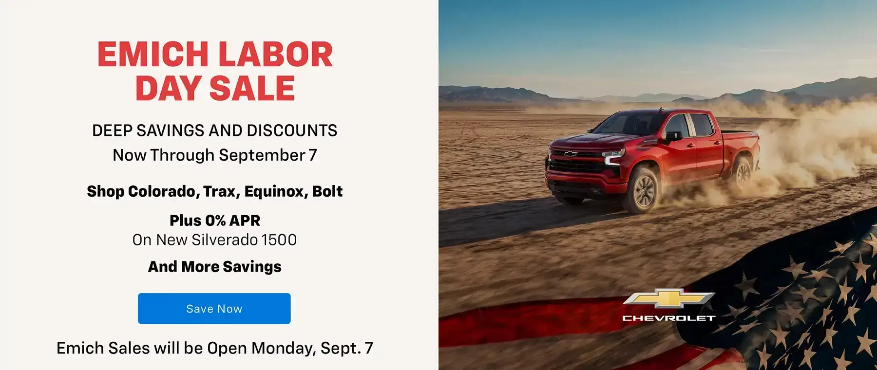 Labor Day Sale at Emich Chevrolet in Lakewood