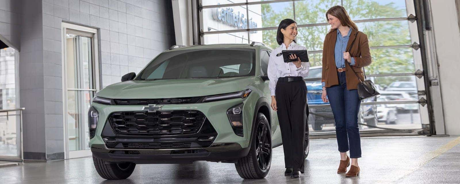 Emich Chevrolet showroom near Denver, Colorado, where non-Chevy vehicles are appraised and purchased