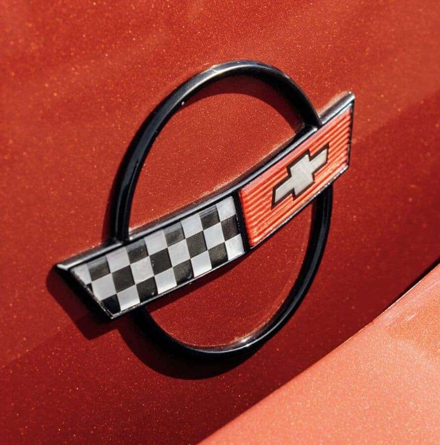C4 Corvette bowtie and checkered flag emblem