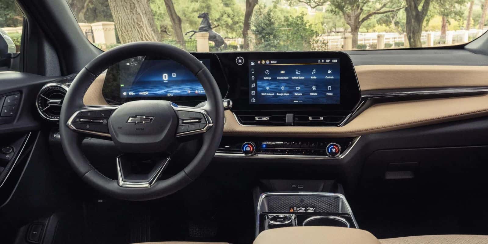 Chevy Equinox dashboard with the touchscreen and driver display