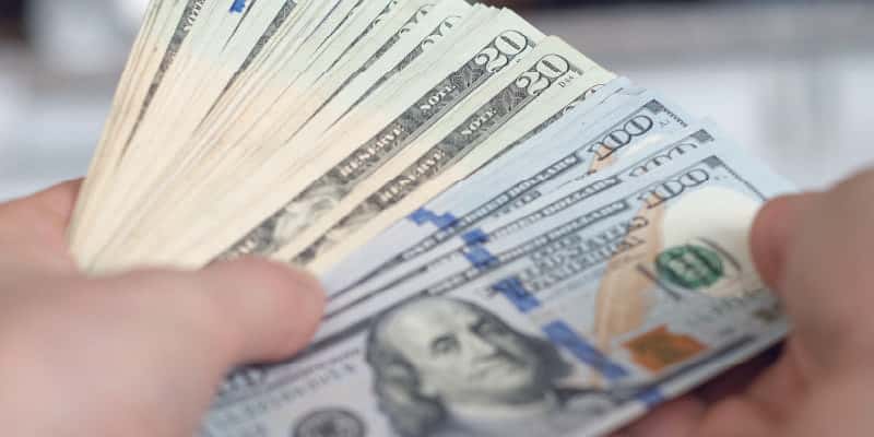 Hands counting money