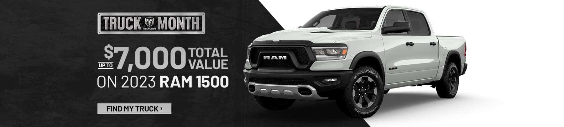 RAM truck on black and white background