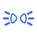 Blue Tail (Parking) Light Indicator Dashboard Icon.