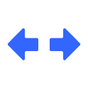 Blue Turn Signal Indicator Dashboard Icon.