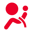 Red Airbag Warning Light Dashboard Icon.
