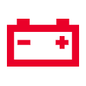 Red Charging System Warning Light Dashboard Icon.