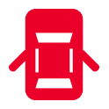 Red Door Ajar Warning Light Dashboard Icon.