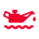 Red Engine Oil Level Warning Light (Diesel Vehicles Only) Dashboard Icon.