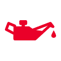 Red Engine Oil Pressure Warning Light Dashboard Icon.