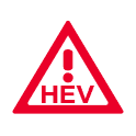 Red HEV Warning Light Dashboard Icon.