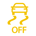 Yellow ESP (or ESC) Off Indicator Dashboard Icon.