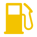 Yellow Low Fuel Level Warning Light Dashboard Icon.