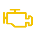 Yellow Malfunction Indicator Lamp Dashboard Icon.