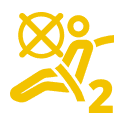Yellow Passenger's Front Airbag Off Indicator Dashboard Icon.