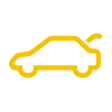Yellow Tailgate Open Warning Light Dashboard Icon