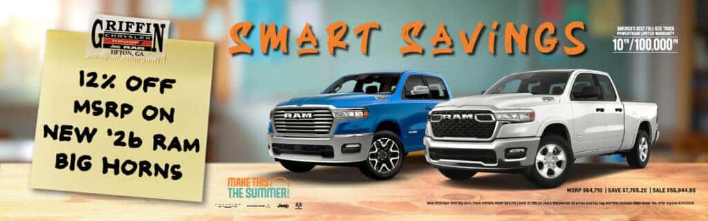 12% off MSRP on New '26 Ram Big Horns