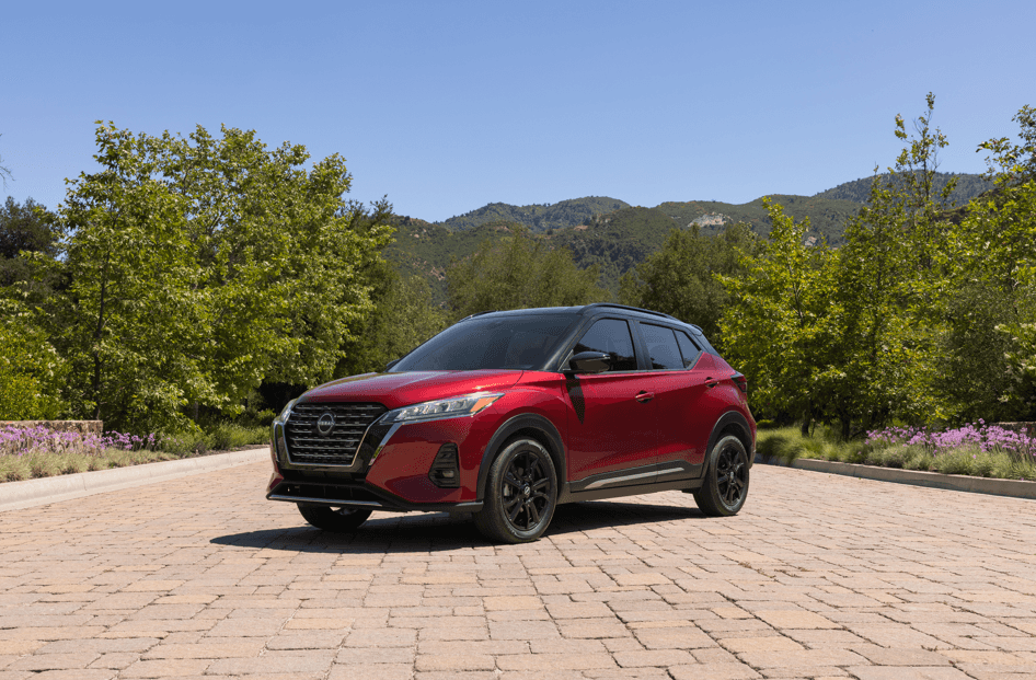 Red New Nissan Kicks Side Profile