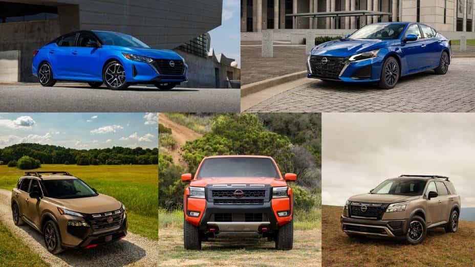 Collage of different award-winning Nissan models