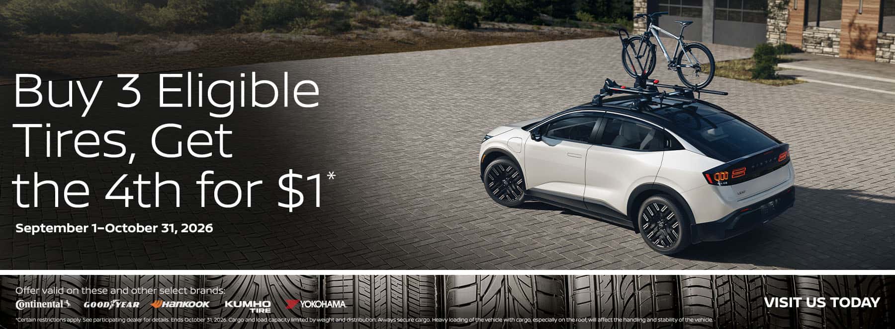 Buy 3 Eligible Tires, Get the 4th for $1 | Nissan Tire Offer