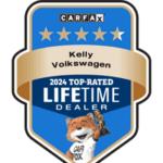 Kelly-VW-CARFAX-Top-Rated-Lifetime-Dealer-2024 Logo