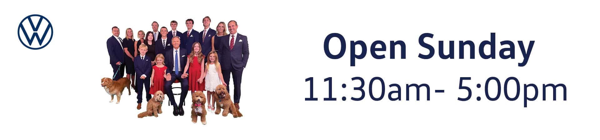 Kelly VW open Sunday for sales 11:30AM - 5:00PM