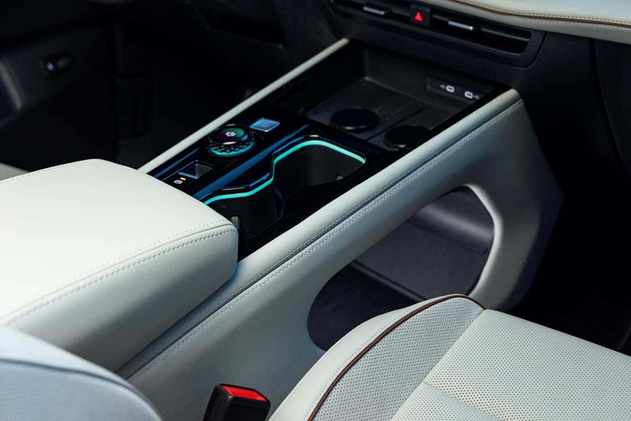2027 Volkswagen Atlas center console with ambient lighting