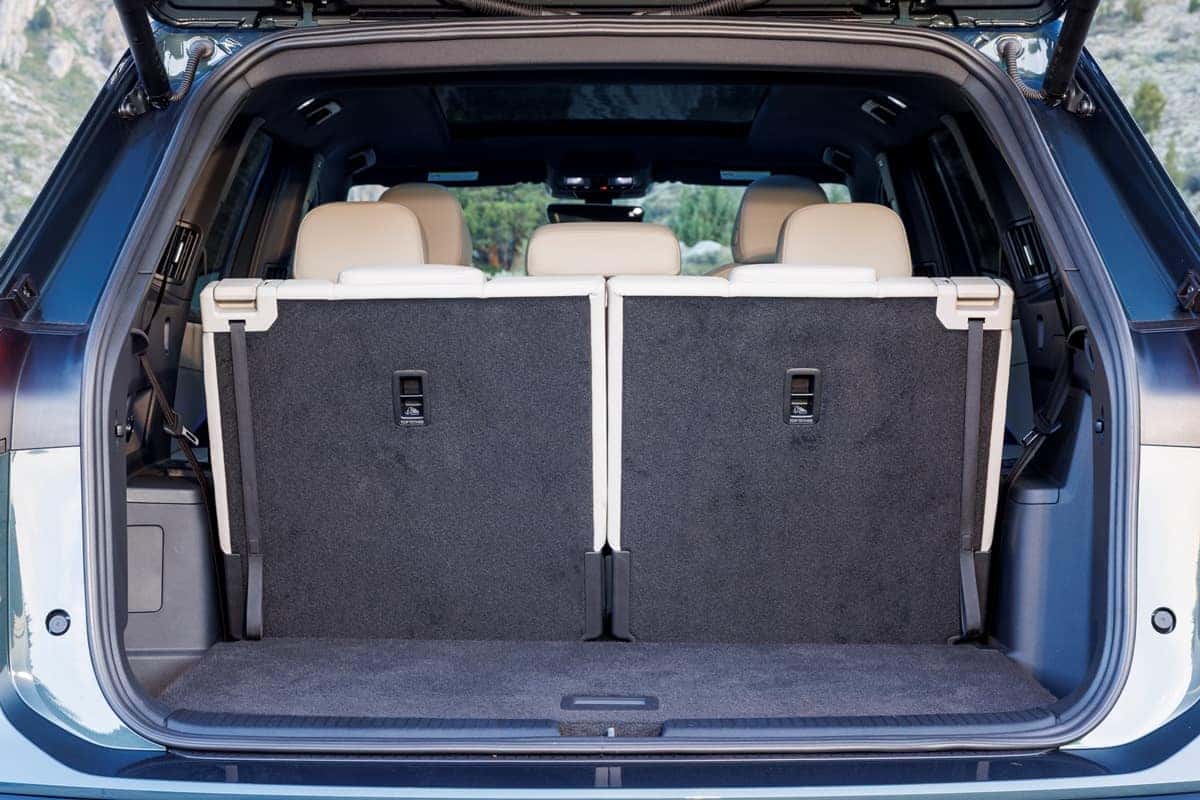 2027 Volkswagen Atlas cargo area with all seven seats upright