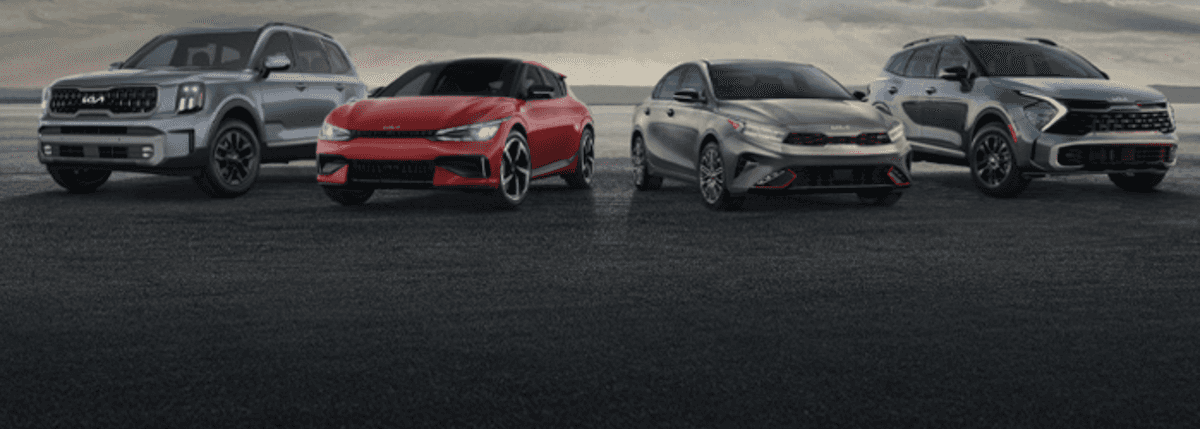 4 Kia vehicles lineup up