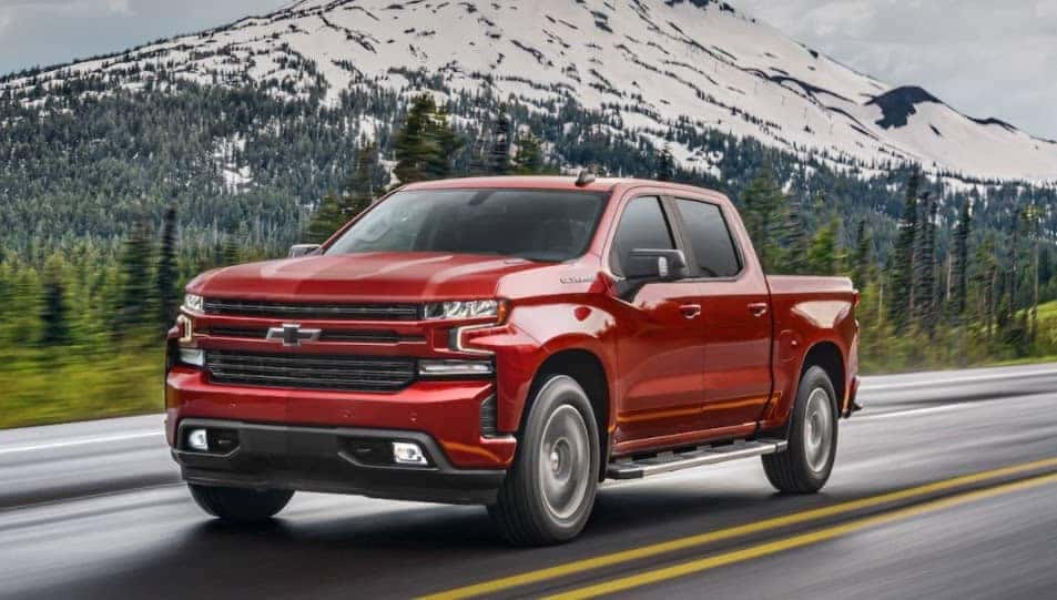 2020 Chevy Silverado in the mountains