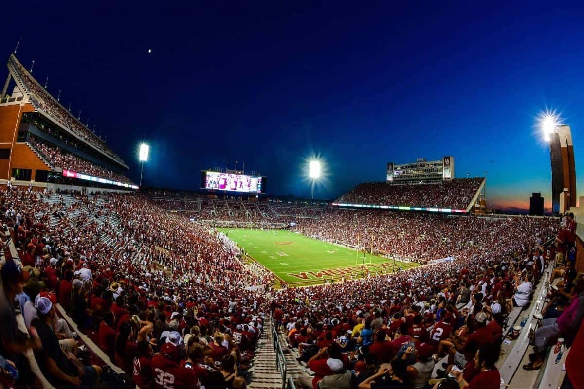 view of a crowd in a sports arena