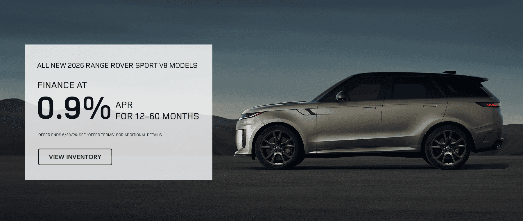 New 2026 Range Rover Sport V8 Subtext: Finance At 0.9% APR for 12-60 months