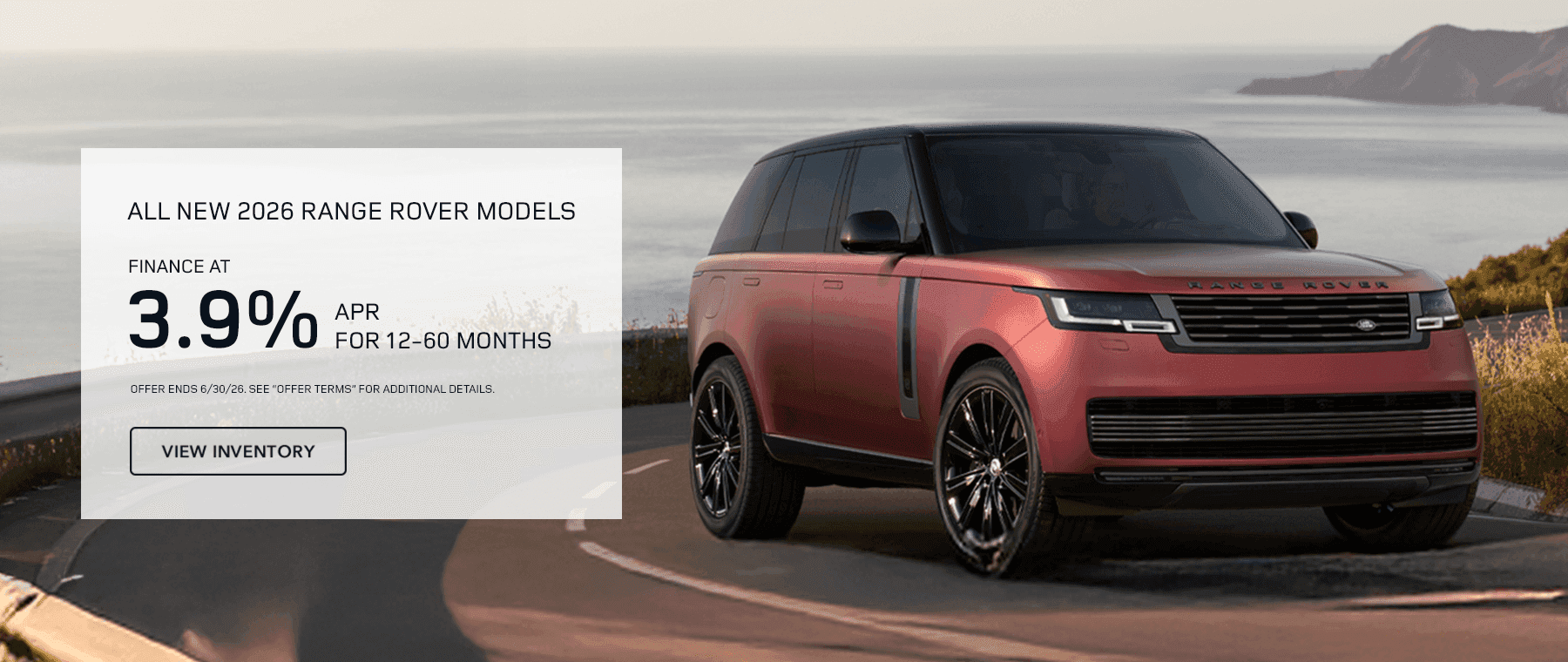 All New 2026 Range Rover Subtext: Finance At 3.9% APR for 12-60 months