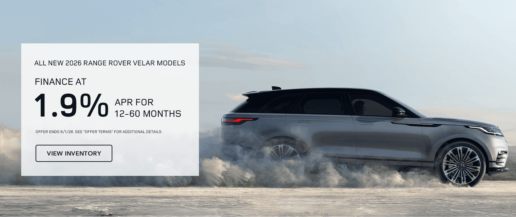 All New 2026 Range Rover Velar Subtext: Finance At 1.9% APR for 12-60 months