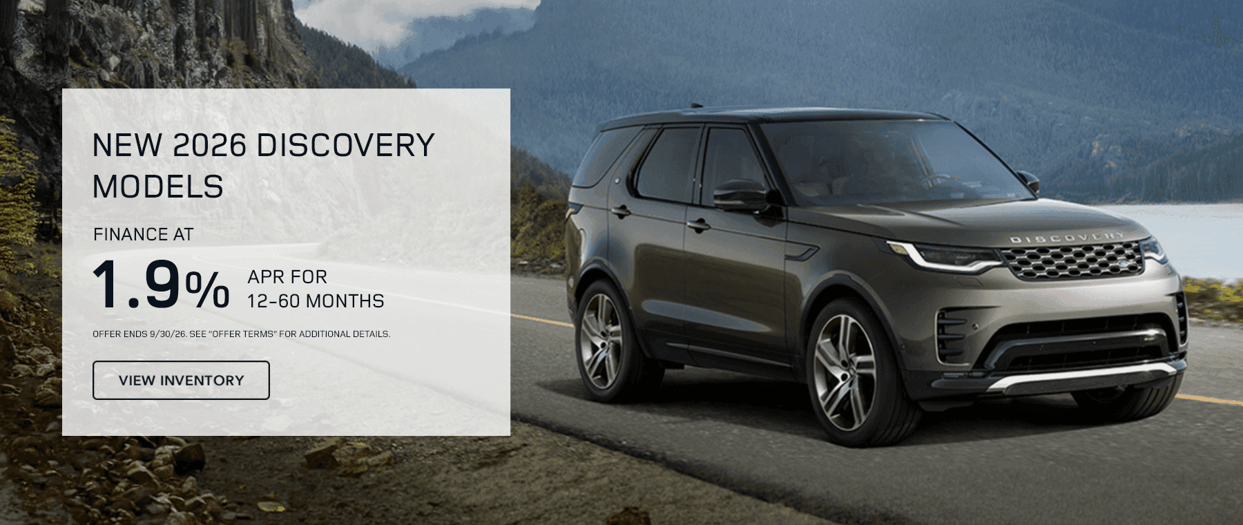 New 2026 Discovery Subtext: Finance At 1.9% APR for 12-60 months