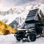 Jeep in the snow on a mountain