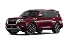A maroon 2022 Nissan Armada is angled left.
