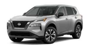 A silver 2022 Nissan Rogue SV is angled left.