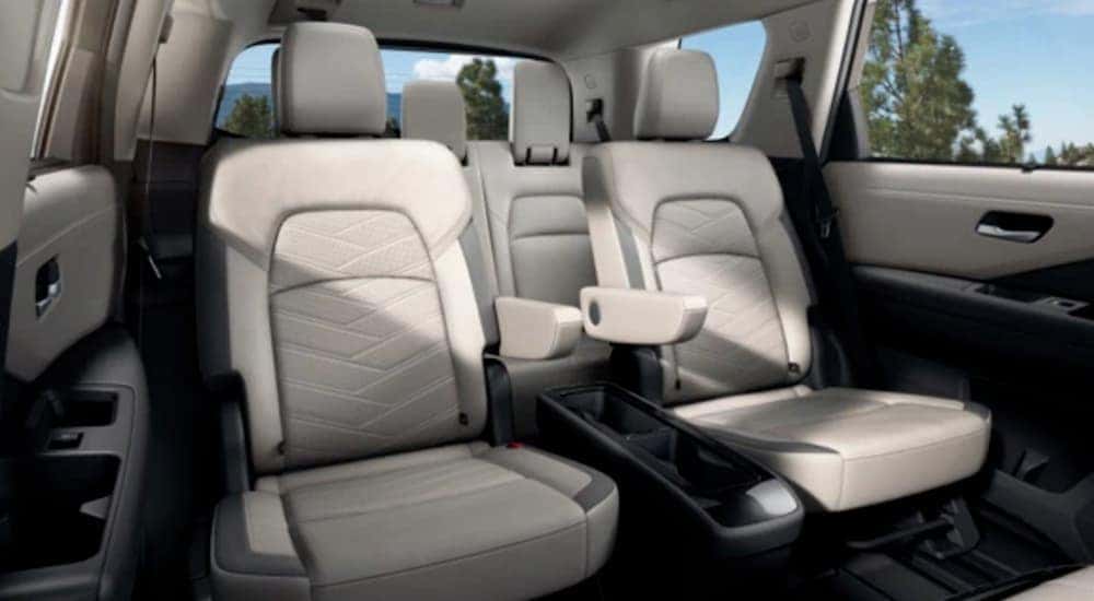 The two rear rows of seating in a 2022 Nissan Pathfinder.